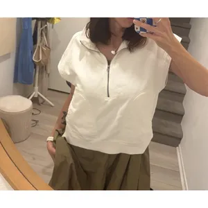 Daily Practice Women Sweater Vest Pullover White Cotton Zip Size L thumbnail 5
