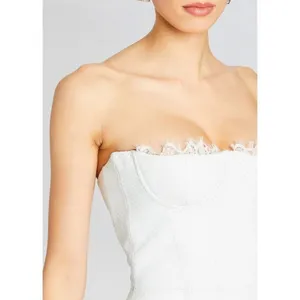 Retrofête Amberly Leather Strapless Mini Dress Optic White Size M‎ thumbnail 2