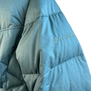 Columbia‎ Down Puffer Jacket Teal Blue Green Quilted Hooded Winter Coat Womens S thumbnail 10