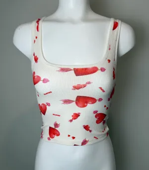 SKIMS Valentine’s Day heart cotton ribbed tank thumbnail 1