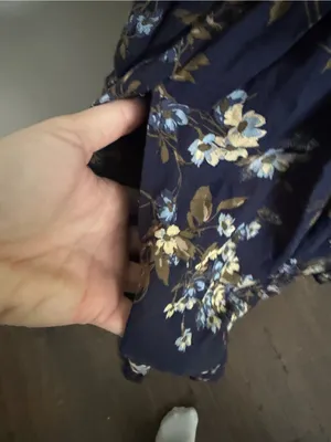 Arula Gracie Dress Fit & Flare Floral Square Neckline Pleats Smocked Ruffle Blue thumbnail 10