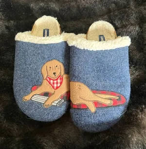 Lands End Labrador Dog Sherpa Lined Felt Clog Cork Slipper Slip-on Shoes 9.5 thumbnail 1