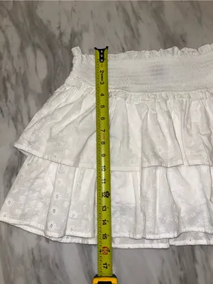 NWOT Wild Fable White Eyelet Ruffle Skort Smocked Waist L thumbnail 2