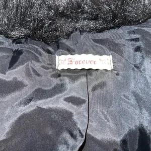 Elegant Vintage 90s Forever Black Fur-Trimmed Women's Sweater Coat! thumbnail 5