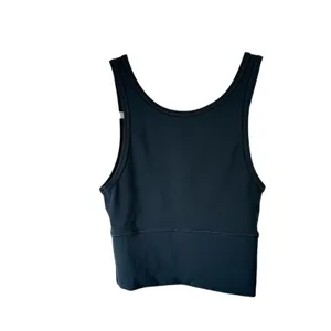 Lululemon Power Pivot Crop Train Tank Top‎ Iron Blue Reversible Gym Run Women 2? thumbnail 2