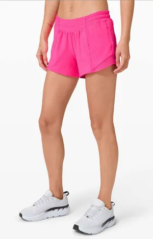 Lululemon Hotty Hot Short II *Long 4" Pink Highlight Size 6 thumbnail 1