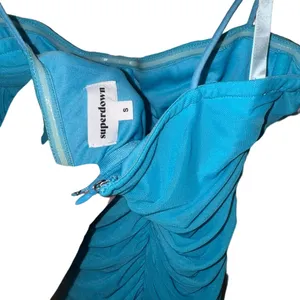Superdown Strapless Turquoise Dress thumbnail 4