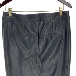 Bagatelle Womens Wide Leg Crop Mid Rise Zip Faux Leather Pants Black Size Medium thumbnail 4