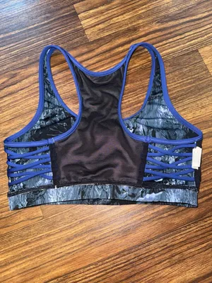 TYR Active Marbled Print Strappy Back Sports Bra thumbnail 7