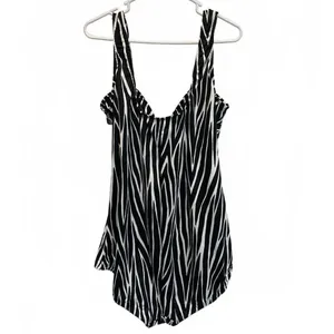 Maxine of Hollywood Zebra Spa Shirred One Piece Swimsuit Plus Size 22W thumbnail 4