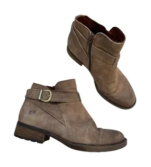 Born Brown Leather Distressed Ankle Boots Womens 8 Boho Fall Chunky Lug Casual thumbnail 1