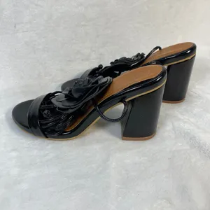 Lovella Flower Heels Block Heel Sandals‎ Strappy Party Shoes Black Size 9/39 thumbnail 8