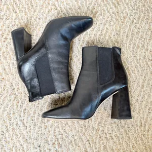 Sam Edelman Chiara Black Leather Square Toe Block Heel‎ Ankle Boots Women's 9M thumbnail 8
