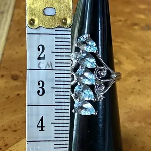 Natural Aquamarine Sterling Silver Ring Size 6 thumbnail 8