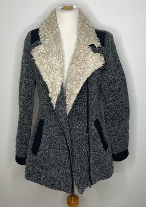Ci Sono- Grey & Black Sherpa Jacket thumbnail 1