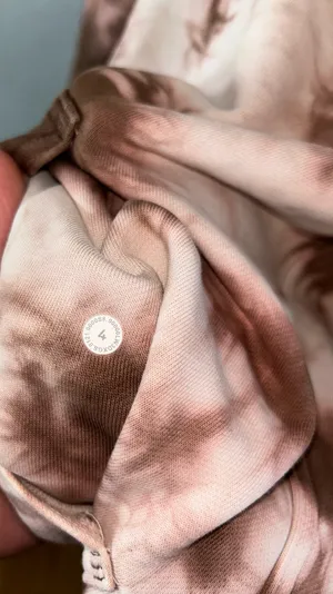 Lululemon All Yours Hoodie Tie-Dye Brown & White Cotton Womens Size 4 NWOTS thumbnail 3