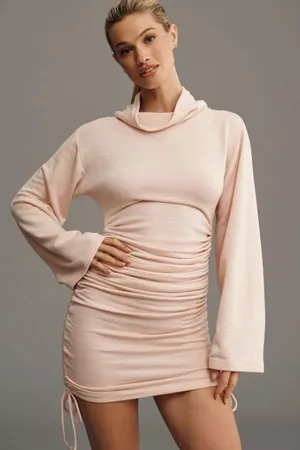 Daily Practice Anthropologie High Neck Long Sleeve Ruched Mini Dress XXS Pink‎ thumbnail 1