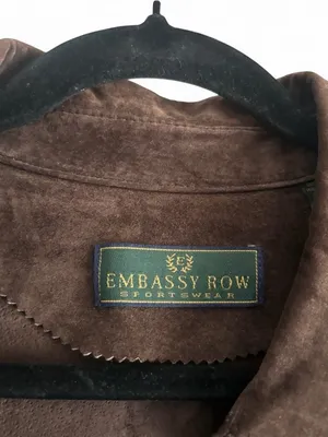 Embassy Row Classic Dark Brown Suede Shirt Jacket Shacket Vintage Size 16 Luxury thumbnail 3