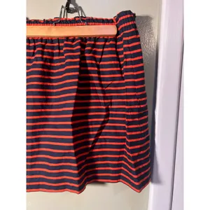 J. Crew Factory Womens Sz 6 Printed Linen-Cotton Sidewalk Mini Skirt Navy Papaya thumbnail 7