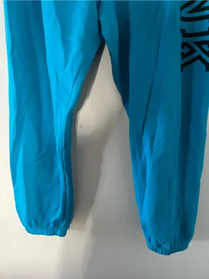 PINK Victoria's Secret Blue Logo Sweatpants Large Joggers Loungewear thumbnail 3