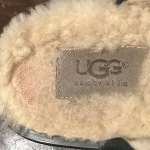 UGG Clog Mule Black Suede 9 Shearling Platform‎ Floral S/N 5304 Chunky Y2K Retro thumbnail 8