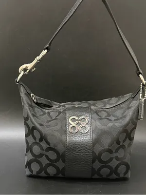 COACH 43771 Julia Outline OP Art Black Jacquard Canvas Small Purse Shoulder Bag thumbnail 16