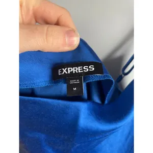 Express Royal Blue Silky Cocktail Slip Dress Midi size Medium Wedding Guest thumbnail 2