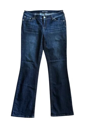 Maurice’s Bootcut Mid Rise Jean Sz 12X33 Dark Blue Wash Cotton Stretch Casual thumbnail 1