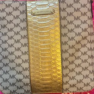 Michael Kors Gold and Brown Crossbody Bag thumbnail 2