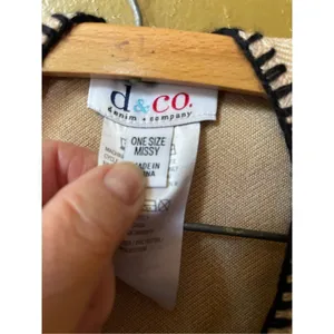 Denim & Company tan herringbone open poncho cape. Boho festival thumbnail 6