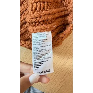 Free People Chunky Knit Turtleneck Sweater Rust Orange Small Cozy BoHo 3086 thumbnail 8