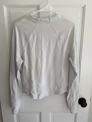 Lululemon‎ White Fleece Pullover Sweatshirt Zip Pockets Size 12 thumbnail 6