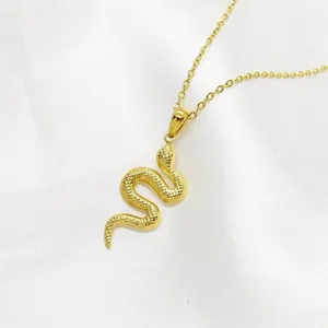 Minimal Gold Snake Necklace thumbnail 3