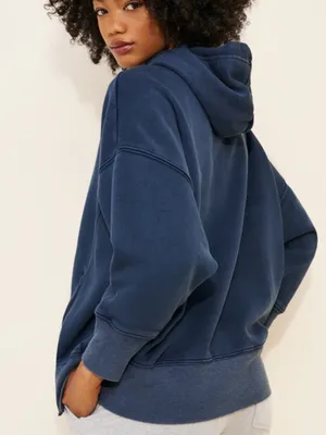 Free People Sprint To The Finish Hoodie Sweatshirt - Navy Blue - Large thumbnail 2
