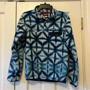 Patagonia Synchilla Snap-T Pullover in Navy Diamond Dancer Size Small thumbnail 1