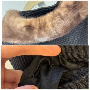 Vintage John Wanamaker Fur Collar Textured Wool Overcoat ILGWU Union Made Black thumbnail 8
