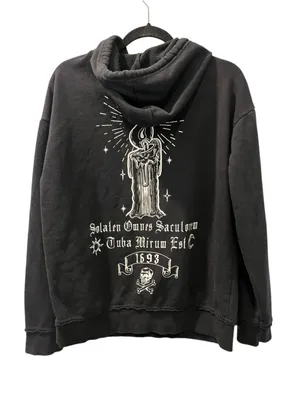 Disney Hocus Pocus Black Flame Candle Hoodie Halloween Unisex Size Small Cat thumbnail 3