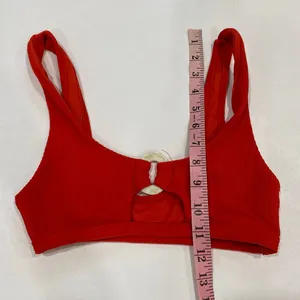 Topshop Red Ring Detail Bikini Top US 4 Y2K Scoop Neck Swim thumbnail 7