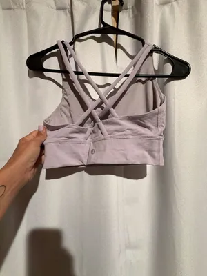 Lululemon Energy Longline Sports Bra Pink Lilac Strappy Back Size 6 thumbnail 3