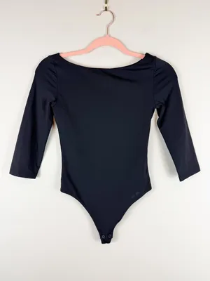 Aritzia Contour Ohara Bodysuit Black Boat Neck Size Small thumbnail 4