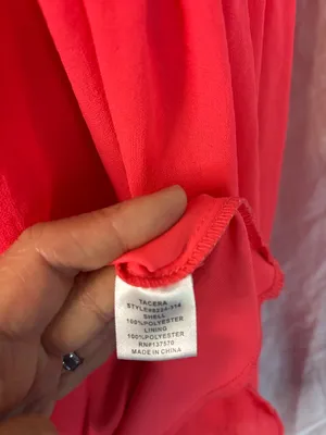 Tacera Coral-Red Cold-Shoulder Midi Dress thumbnail 5