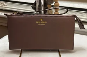 Kate Spade Mauve Leather Wristlet thumbnail 1