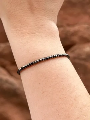 Handmade 3mm Brushed Steel Western Pearl Bracelet thumbnail 1