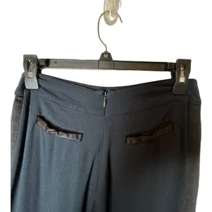 Free People Pants Womens 0 Black Rayon Satin Stripe‎ Wide Leg High Rise thumbnail 4