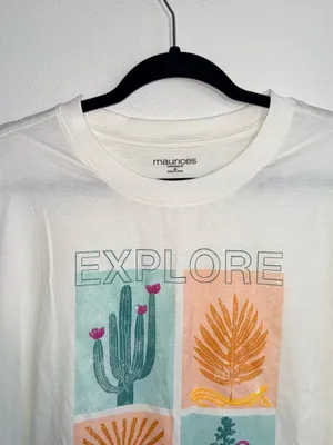 Maurices Explore New Terrains Oversized Graphic Tee Sequin Nature thumbnail 3