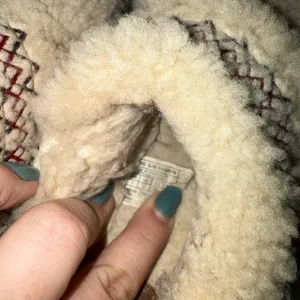 UGG Tazz Braid Platform Slippers Natural Women's Size 7 Fuzzy Fur Lined thumbnail 8