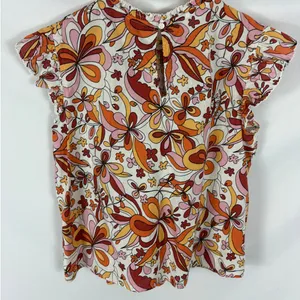 ANA Patterned Cap Sleeve Blouse Size Large Pink thumbnail 4