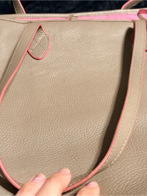 Lodis Beige Tote with Pink Trim Tan thumbnail 11