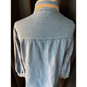 Vintage PTKV Denim Sewing Quilting Patchwork Button Down Shirt Blue Medium‎ thumbnail 5
