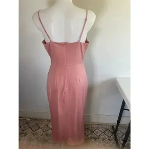 Showpo‎ Dazzling Lights Cowl Drape MIDI Dress Pink Peach Satin Size 6 US 0209 thumbnail 9